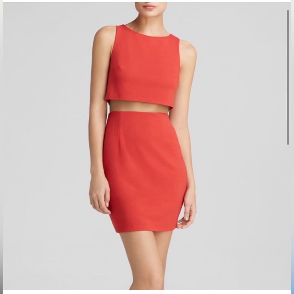 Bailey 44 NWT Red Linebacker Dress. Mesh waist